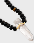 Men's Oracle Tigers Eye Crystal Quartz Charm Necklace