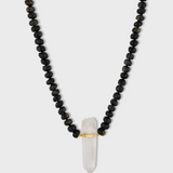 Men's Oracle Tigers Eye Crystal Quartz Charm Necklace