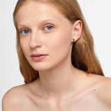 Onyx Inlay Moon Earrings