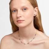 Marquet Lapis Gold Bar Chain Necklace