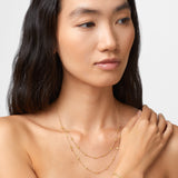 Gold Circle Chain Double Layer Necklace