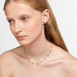 Lapis Inlay Gold Chain Necklace
