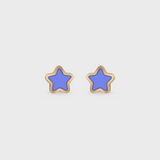 Lapis Inlay Star Earrings