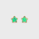 Malachite Inlay Star Earrings
