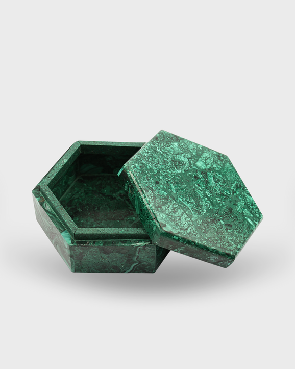 Malachite Hexagon Jewelry Box