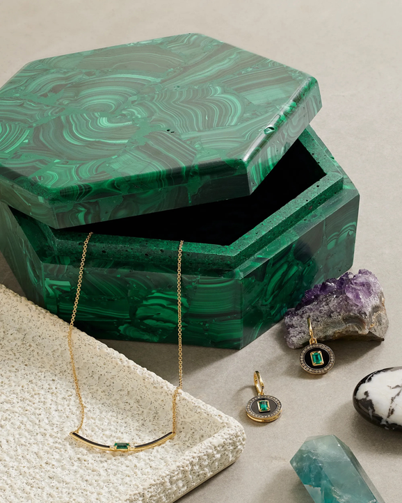 Malachite Hexagon Jewelry Box