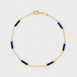 Marquet Lapis Gold Bar Chain Bracelet