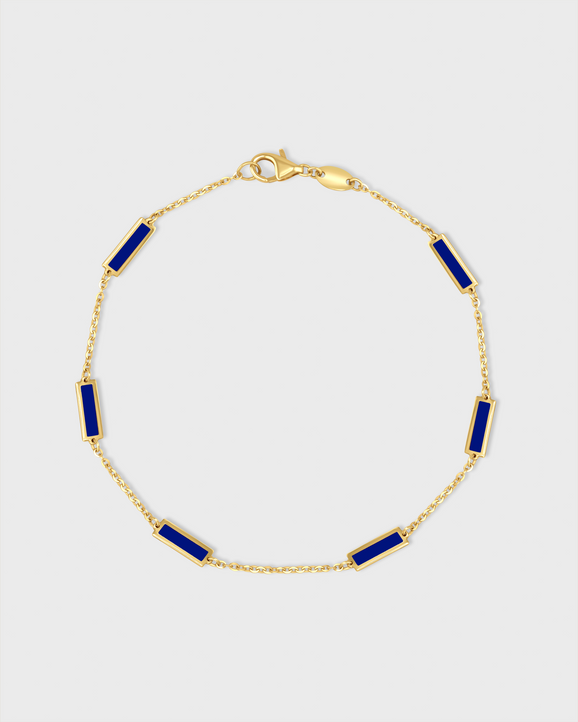 Marquet Lapis Gold Bar Chain Bracelet