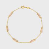 Marquet Pink Opal Gold Bar Chain Bracelet