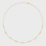 Marquet Pink Opal Gold Bar Chain Necklace