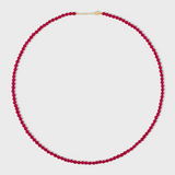 Men's Birthstone July Ruby Sphere Necklace