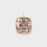 Morganite Diamond Gemstone Charm