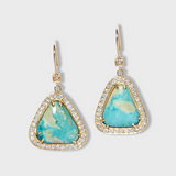 Nevada Mona Lisa Turquoise Diamond Halo Earrings
