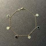 Onyx Inlay Gold Chain Bracelet
