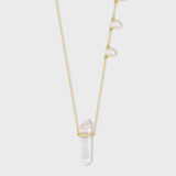 Ocean Pearl Crystal Quartz Diamond Bar Necklace