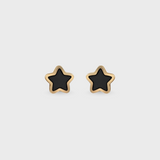 Onyx Inlay Star Earrings
