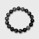 Oracle Snowflake Obsidian Sphere Bracelet