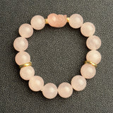 Morganite & Rose Quartz Gold Ring Bracelet