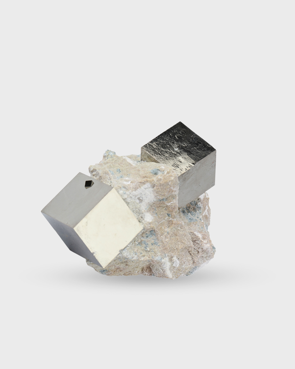 Pyrite Cube on Matrix