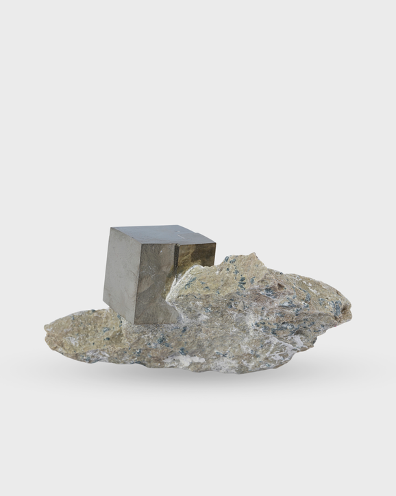 Pyrite Cube on Matrix