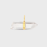 Crystal Quartz Gold Bar Charm