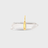 Crystal Quartz Gold Bar Charm