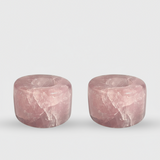 Rose Quartz Polished Candle Holder (Pair)