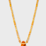 Soleil Caramel Opal Amber Charm Necklace