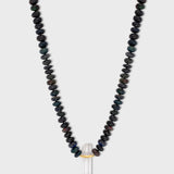 Soleil Lightening Ridge Opal Crystal Quartz Charm Necklace