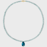 Arizona Aquamarine Apatite Gem Drop Necklace