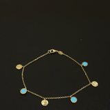 Marquet Turquoise Gold Coin Bracelet