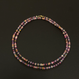 Double Long Rainbow Sapphire Rondelle Necklace