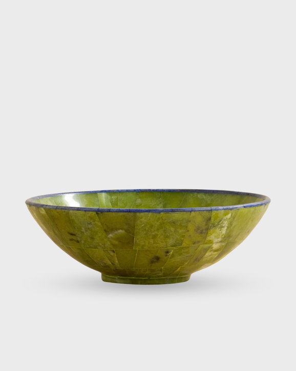 Serpentine and Lapis Lazuli Bowl