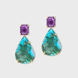 Treasure Chrysocolla Amethyst Jumbo Earrings