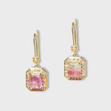 Treasure Cotton Candy Diamond Halo Tourmaline Earrings