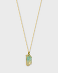 Treasure Gradient Blue Green Tourmaline Claw Necklace