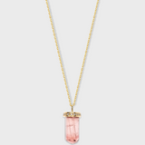 Treasure Pink Tourmaline Diamond Cap Necklace