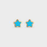 Turquoise Inlay Star Earrings