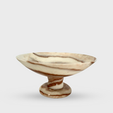 White Onyx Round Footed Fruit Bowl