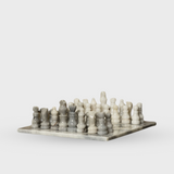 White and Grey Marble Chess Set