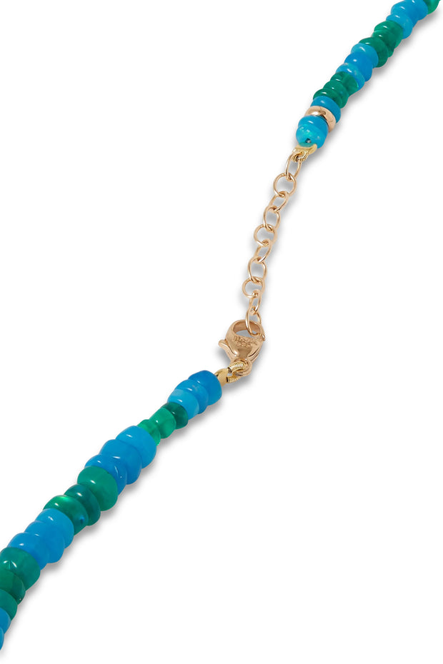 Soleil Mini Smooth Marine Stripe Opal Necklace