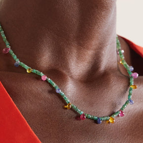 Arizona Emerald Rainbow Sapphire Candy Necklace
