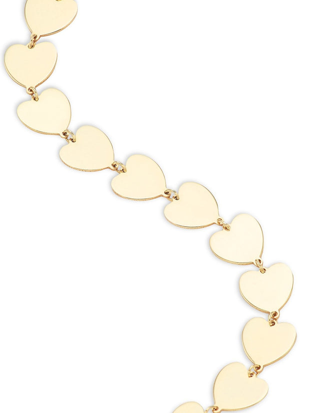 Love Solid Gold Heart Chain Bracelet