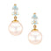 Ocean Blue Topaz Classic Pearl Earrings