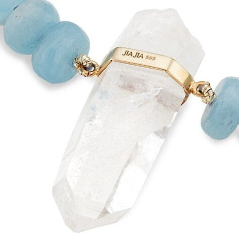 Oracle Aquamarine Crystal Quartz Charm Necklace