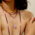 Crystalline Lavender Moonstone Diamond Bar Necklace