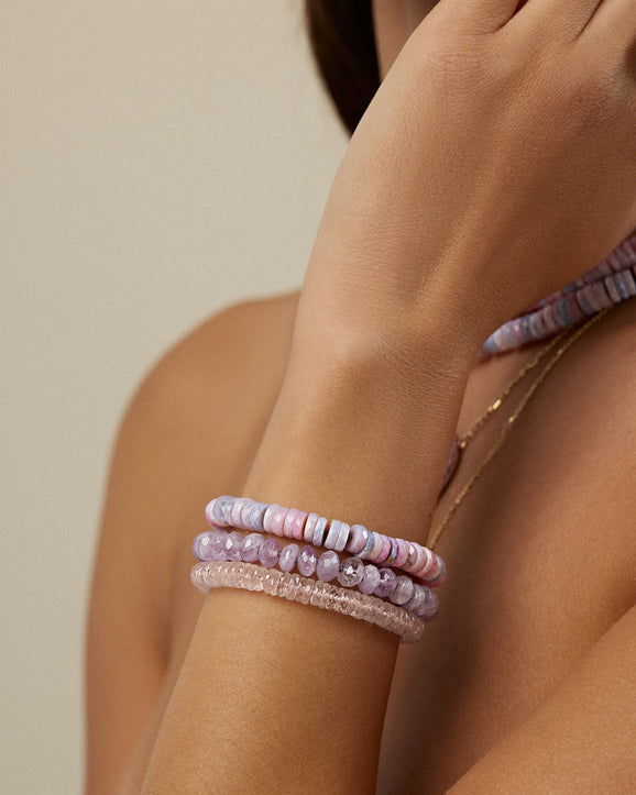 Aurora Pink Opal Faceted Gemstone Bracelet