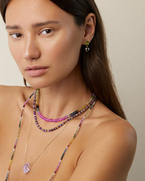 Arizona Light Rainbow Sapphire Double Long Necklace