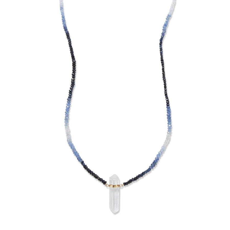Arizona Blue Sapphire Crystal Quartz Charm Necklace