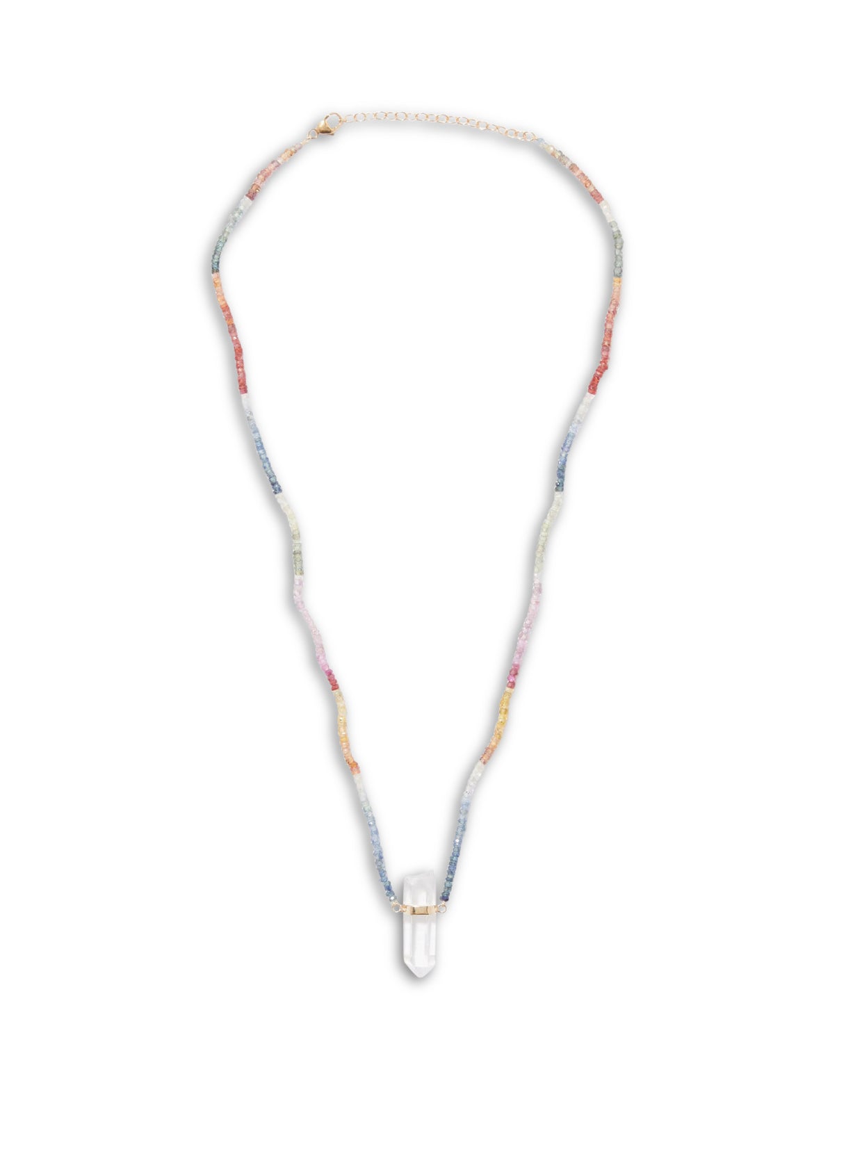 Arizona Light Rainbow Sapphire Crystal Gold Bar Necklace